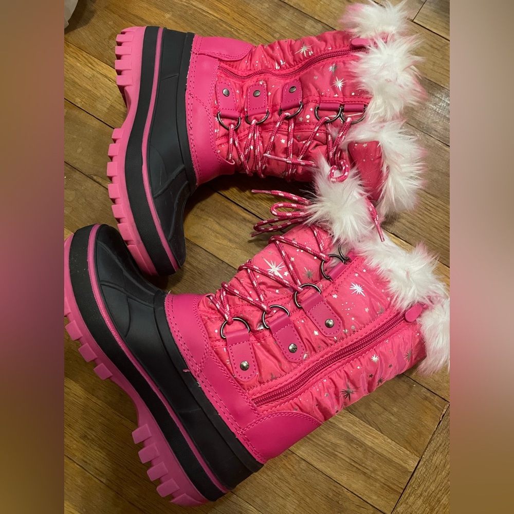 Dream Pairs Pink Kids Snow Boots